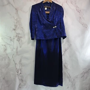 Alex Evenings Skirt Set Womens 6 Small Purple Midi Maxi Jacket Outfit Two Piece - Picture 1 of 15