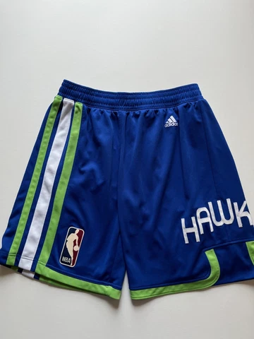 Adidas Atlanta Hawks Shorts Mens XL Blue Green Retro Throwback Authentic NBA Cover