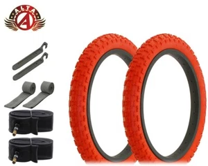 ALTA Bicycle TIRE 16" x 2.125 RED COMP 3 (2) TIRES,TUBES,STRIPS, LEVERS MTB ROAD - Picture 1 of 1