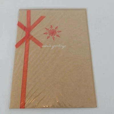Paper Magic Group Christmas Greeting Card Seasons Greetings Red Brown Snowflake - Image 1 of 4