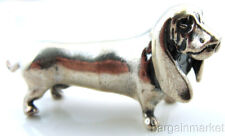 Sterling Silver Basset Hound Dachshund Dog Figurine #s10