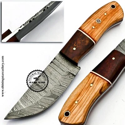 Custom  Hand Forged   Damascus Steel   Skinner Hunting Knife W/O Sheath DHK546 - Image 1 of 4