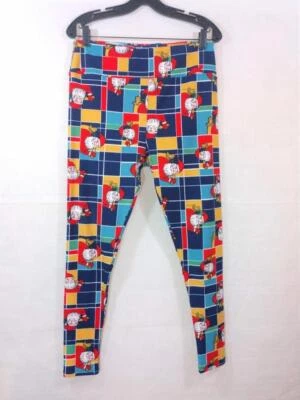 Women's LULAROE Santa LEGGINGS Sz Tall & Curvy 12-18 Red Blue Holiday Christmas - Image 1 of 4