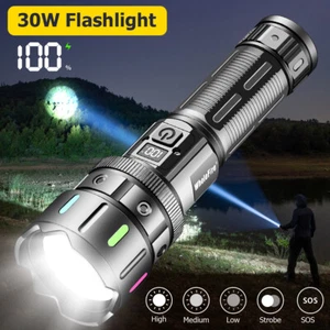 Linterna LED recargable 5000000LM súper brillante potente luz táctica de trabajo - Imagen 1 de 11