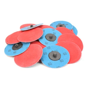 25 Pack - 3" Inch 60 Grit Ceramic Quick Change Sanding Discs Type R Roloc - Picture 1 of 5