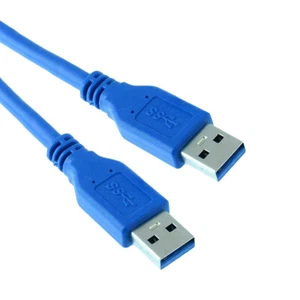 1m USB 3.0 Type A Male to A Male Data Cable Lead - Super Fast Speed - Blue - Picture 1 of 12