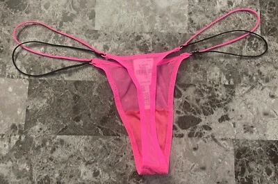 Victoria's Secret ROSA - M Malla Tirantes Micro Tanga Panty - Rosa Caliente Mediano Foto 1 de 4