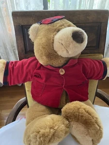 Vintage 1993 Commonwealth BOB Bear Red Jacket And Hat - Picture 1 of 7