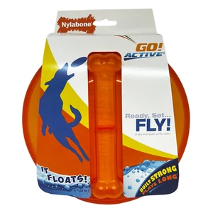 Nylabone Dog Flyer TPR Floats Orange Visible Fetch Retrieve Toy FrisBee - Picture 1 of 5