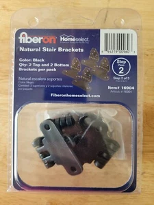Fiberon HomeSelect Black Natural Stair Brackets # 16904 NEW 4 per pack - Picture 1 of 9