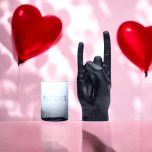 You Rock Candle-Glass Gift Set Design Letters/CandleHand BRAND NEW £65 RRP - Picture 1 of 10