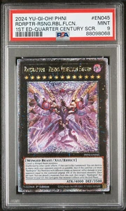 YUGIOH 1ST PHNI-EN045 RAIDRAPTOR-RISING REBELLION FALCON QCR PSA 9 MINT 88098068 - Picture 1 of 2