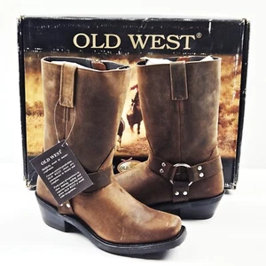 Jama Old West Harness Boots Brown Distressed • Women’s 6.5 B - Picture 1 of 9