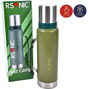 RSonic Edelstahl Thermoskanne Thermosflasche Trinkflasche Doppelwandig 1,2L Grün - Bild 1 von 5