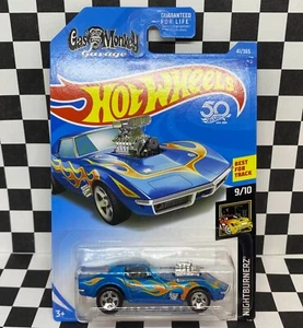 Hot Wheels 2018 Mainline Nightburnerz Blue 1968 Gas Monkey Garage Corvette 1/64 - Picture 1 of 4