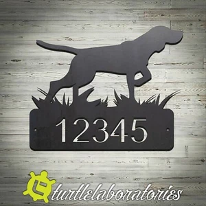 Custom Pointer Dog Home Address Sign Mail House Dog Memorial Pet - Picture 1 of 5