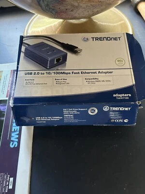 TRENDnet USB 2.0 to 10/100 Mbps fast ethernet adapter - Image 1 of 2