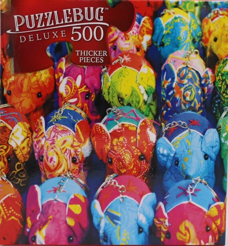 Puzzlebug deluxe 500 piece puzzle good luck charms at the market COMPLETE fun