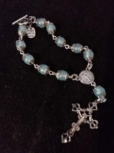 * St Benedict Opalite Rosary Bracelet * - Picture 1 of 4