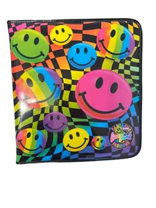 Rare Vintage 1990s Lisa Frank Smiley Face Rainbow Trapper Keeper Binder - Picture 1 of 5
