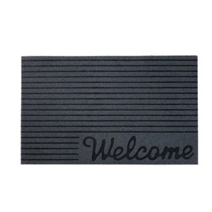 Rubber Door Mat Black Cast Iron Style Outdoor Entrance Floor Mud Mat Rug 75x45cm - Picture 1 of 27