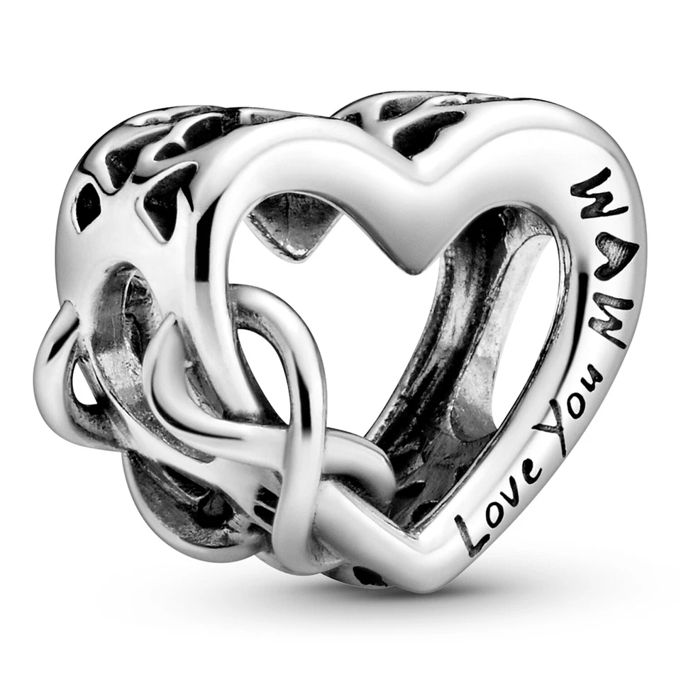 PANDORA Moments Love You Mum Unendlichkeits-Herz Charm - Sterling-Silber (798825C00)