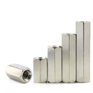 M3 M4 Nickel Plated Brass Hex Studs Female-Female Spacer Hollow Thread Pillar - Picture 1 of 7