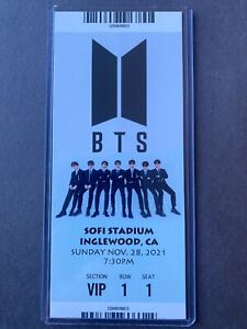 2021 BTS Bangtan Boys Commemorative Ticket Stub for SOFI Stadium 11/28 concert