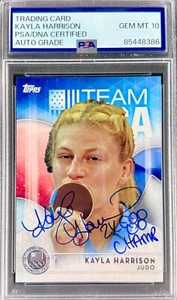 2016 Kayla Harrison Signed Topps Rookie Card Inscribed "2X Olympic Champ" PSA - Picture 1 of 3