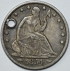 1854-O US Seated Liberty Half Dollar 50 Nice Detail Holed -52403-