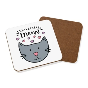 Meow Luna Gatto Sottobicchiere - Pazzo Divertente Cat Lady Gattino - Foto 1 di 1