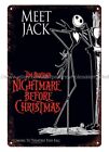 1993 Nightmare Before Christmas meet Jack metalowy blaszany znak ściana tawerna domowa