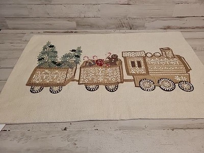 Pottery Barn Gingerbread Train Embroidered Lumbar Pillow Cover 16" x 26"   - Image 1 of 3