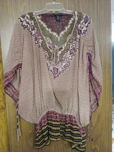 VTG Boho Lane Bryant Purple Top Size 14 -16 - Picture 1 of 7