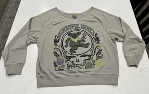 Felpa grigia American Eagle Grateful Dead Off The Shoulder taglia media - Foto 1 di 11