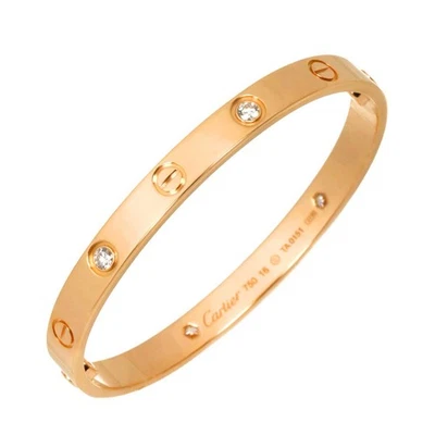 Cartier любовь браслет бриллиант 4P 18K розовое золото 750 Size16 90302767 - Изображение 1 из 4