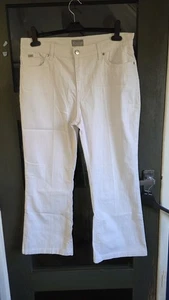 Vintage 90s Per Una White Stretch Denim Bootcut Jeans Size 16 Short - Picture 1 of 10
