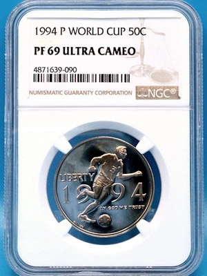 1994 P World Cup Half Dollar 50¢ NGC PF 69 Ultra Cameo - light toning - Image 1 of 4