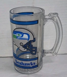 Taza de vidrio vintage NFL Seattle Seahawks cerveza Stein 10 OZ - Imagen 1 de 9