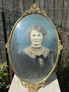1900er Bubble Glas Portrait Landhaus Kern Vintage viktorianisch klassisch einzigartig Wohndeko - Bild 1 von 6