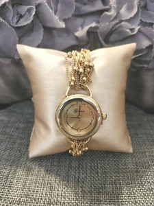 Geneva Womens Fancy Gold Tone Three Hand Multi Chain Band Watch NIP - Picture 1 of 6