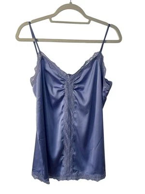 Camisola sin mangas Soft Surroundings para mujer azul periwinkle púrpura detalles de encaje Foto 1 de 4