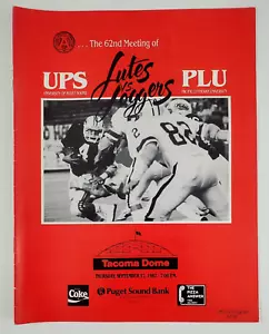 1987 Tacoma Puget Sound Univ Loggers Pacific Lutheran Lutes Vtg Football Program - Picture 1 of 5