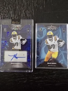 MALIK NABERS 2023 WILD CARD AMERICAN METALLIX MATRIX FRACTAL AUTO 1/1 & BASE LSU - Picture 1 of 7