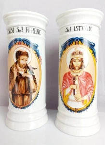 2 Pc Pharmacy jars, Apothecary decor with painted miniatures Healing holy people - Imagen 1 de 5