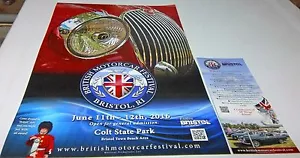 British MotorCar Festival '16 Bristol RI Poster + Counter Card NOS Original BMCF - Picture 1 of 4