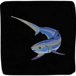 Embroidered Cushion Pillow Cover Marine Art Thresher Shark Outdoor Marine Canvas - Picture 1 of 6