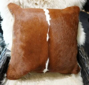 Cowhide Cushion -Country Style - A Hereford Red & White 50CM Sq Cushion Cover - - Picture 1 of 5