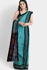 Pure Khadi Cotton Saree Sky Blue 6.5 Meter Bengali Handloom With Blouse Piece