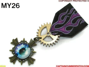 Steampunk Medal pindrape badge brooch purple dragon's eye game of thrones #MY026 - Picture 1 of 5